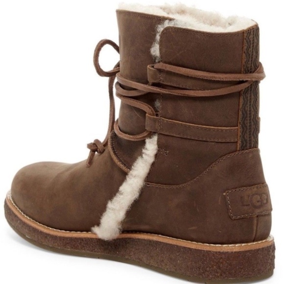 Ugg Luisa Brown Leather Winter Boot Sz 7 - 3463 - Picture 7 of 12